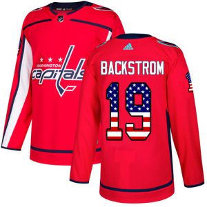 NHL Washington Capitals Trikot #19 Nicklas Backstrom Authentic Rot USA Flag Fashion